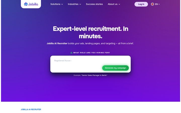 Screenshot of jobilla.com