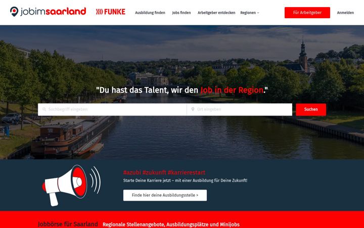 Screenshot of jobimsaarland.de