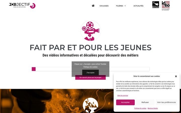 Screenshot of jobjectif.fr