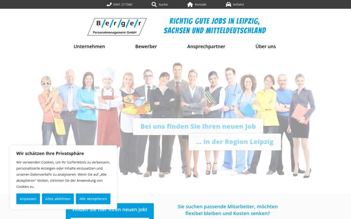 Screenshot of jobkraft-personal.de
