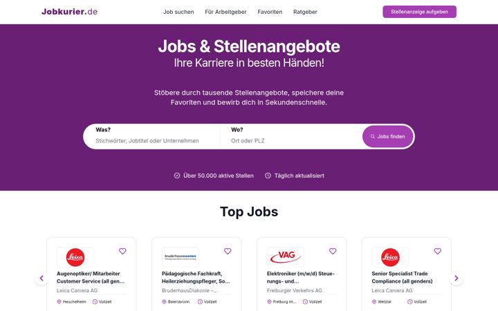 Screenshot of jobkurier.de