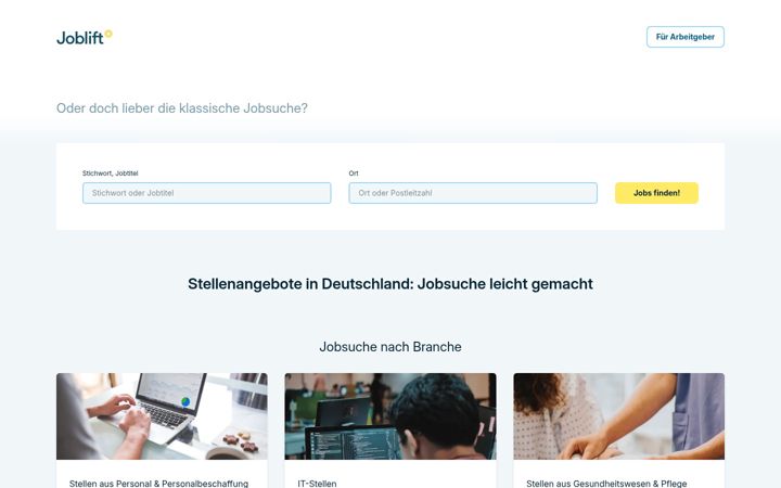 Screenshot of joblift.de