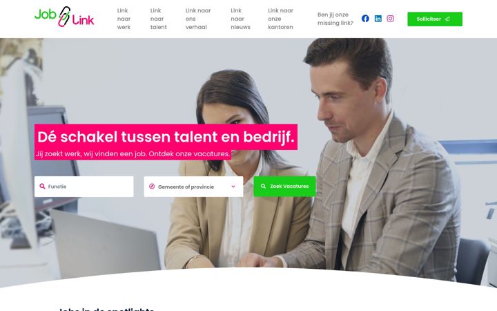 Screenshot of joblink.be