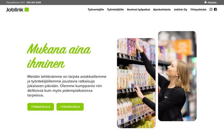 Screenshot of joblink.fi