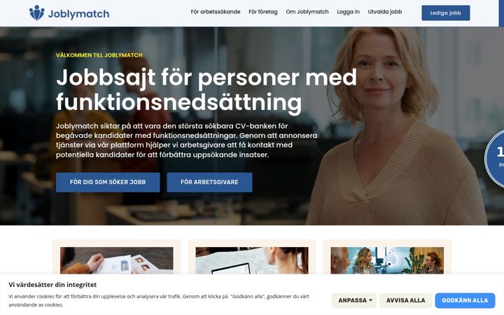 Screenshot of joblymatch.com