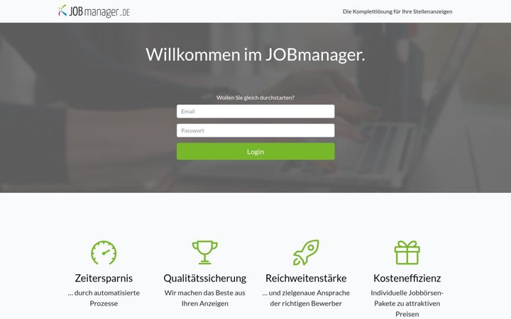 Screenshot of jobmanager.de