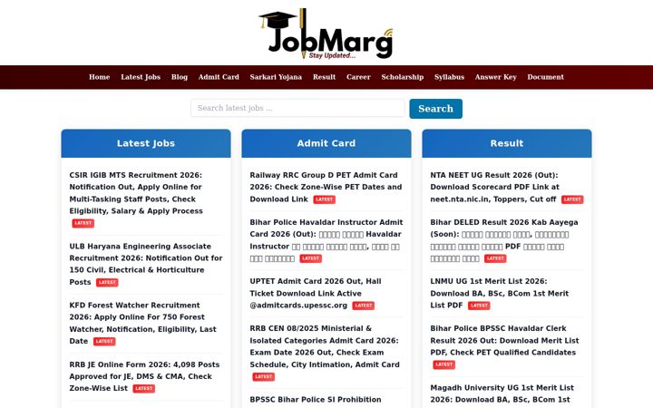 Screenshot of jobmarg.in