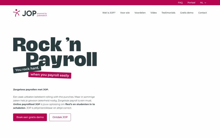 Zrzut ekranu jobmatchonlinepayroll.be