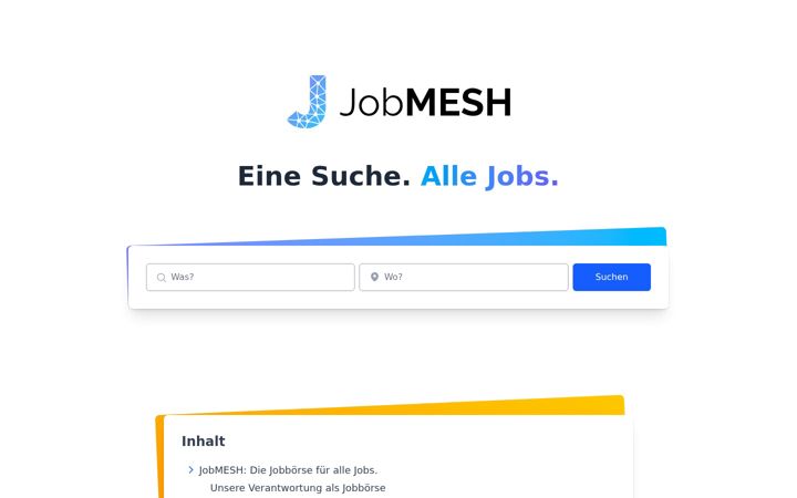Snímek obrazovky jobmesh.de