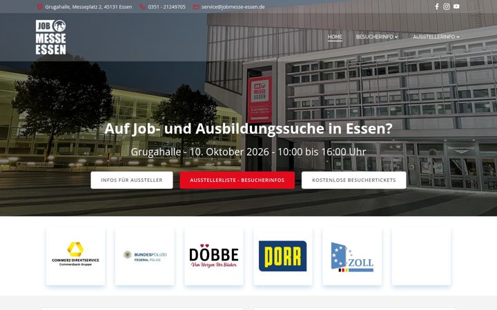Screenshot of jobmesse-essen.de