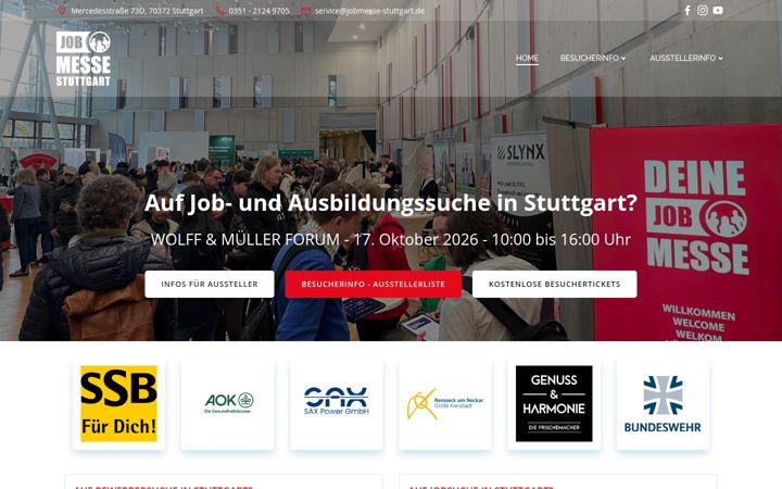Screenshot of jobmesse-stuttgart.de