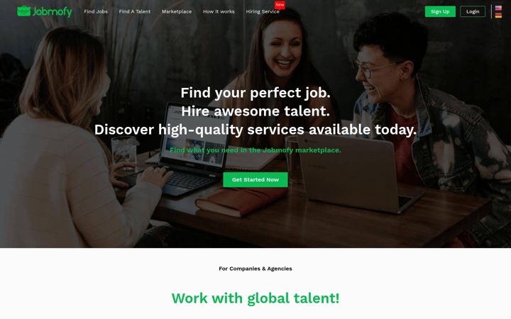 Screenshot of jobmofy.com