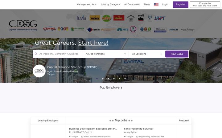 Screenshot of jobnet.com.mm
