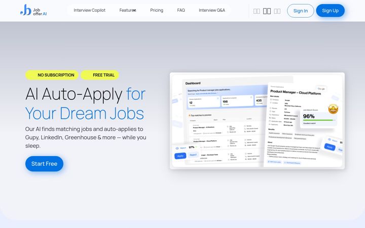 Screenshot of jobofferai.com