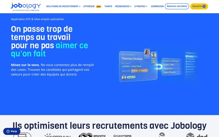 Screenshot of jobology.fr