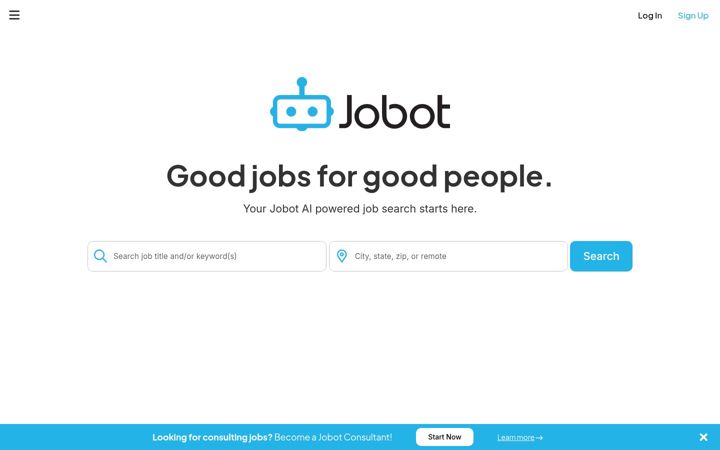 Ekraanipilt saidist jobot.com
