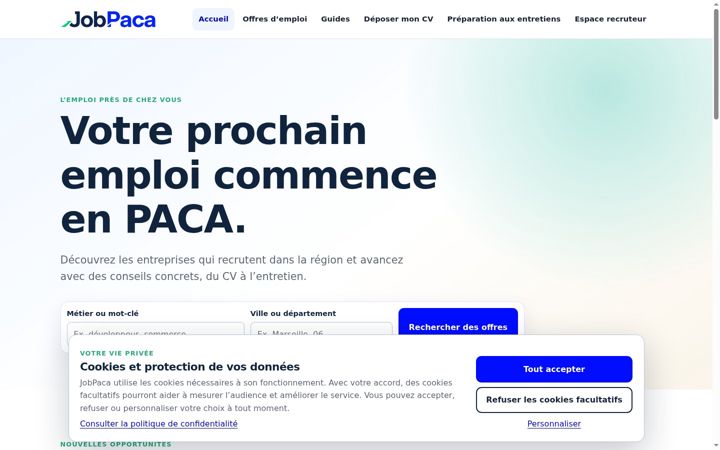 Screenshot of jobpaca.fr