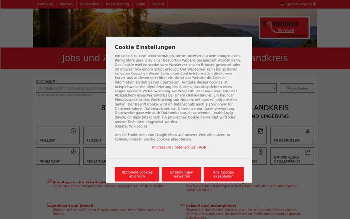 Screenshot of jobportal-hsk.de