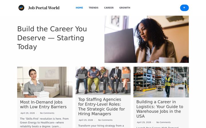 Screenshot of jobportalworld.com