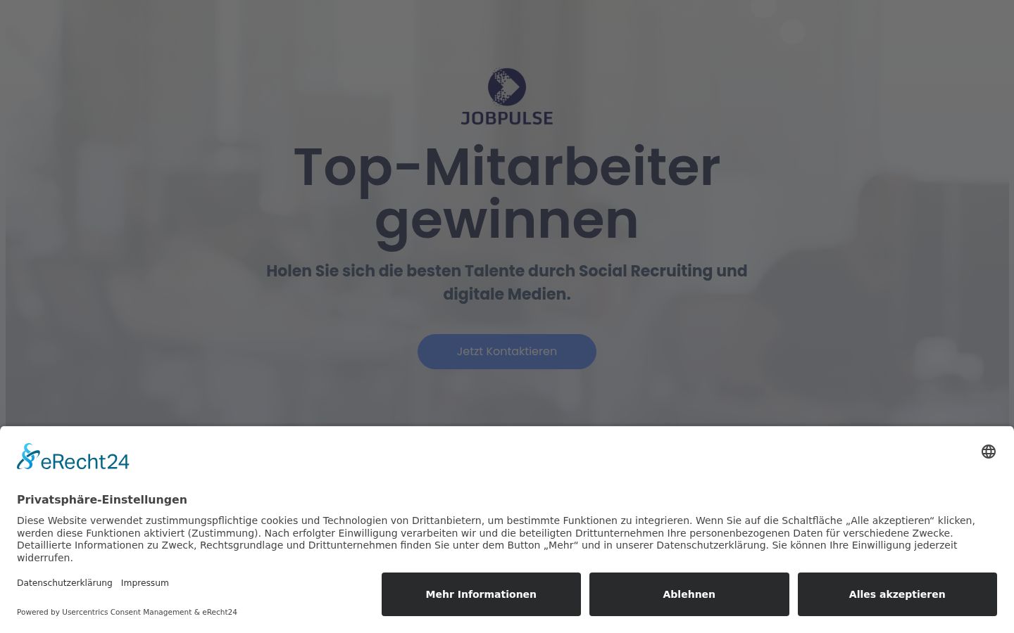 Screenshot van de toestemmingsbanner zoals getoond vóór enige interactie