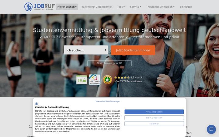 Screenshot of jobruf.de