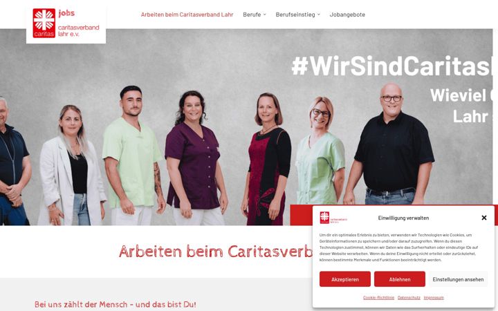 Screenshot of jobs-caritas-lahr.de