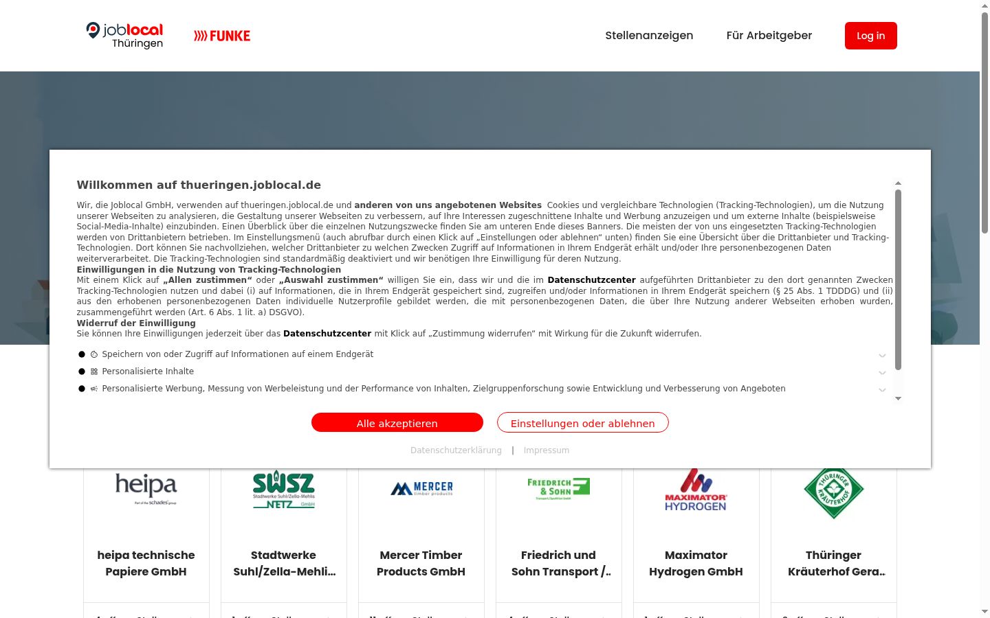 Zrzut ekranu banera zgody wyświetlanego przed jakąkolwiek interakcją