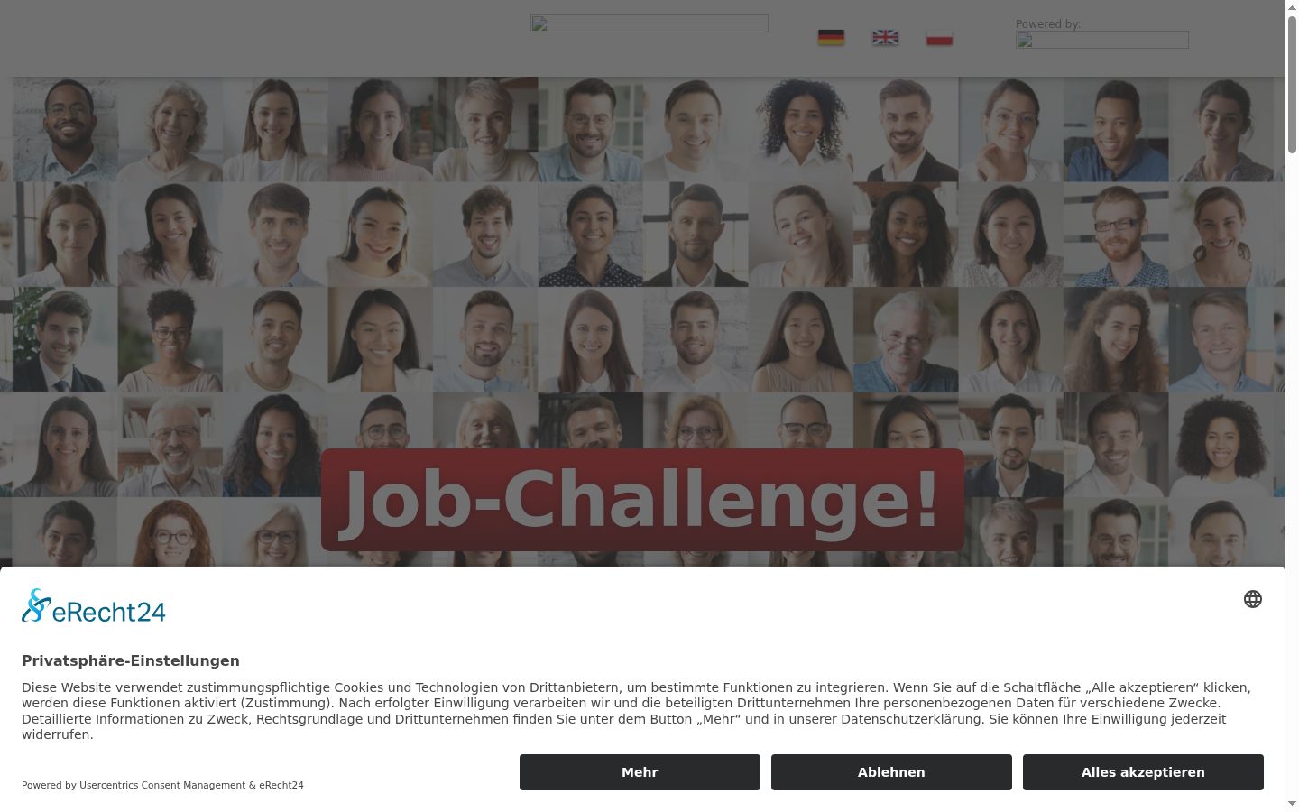 Screenshot of the consent banner shown before any interaction