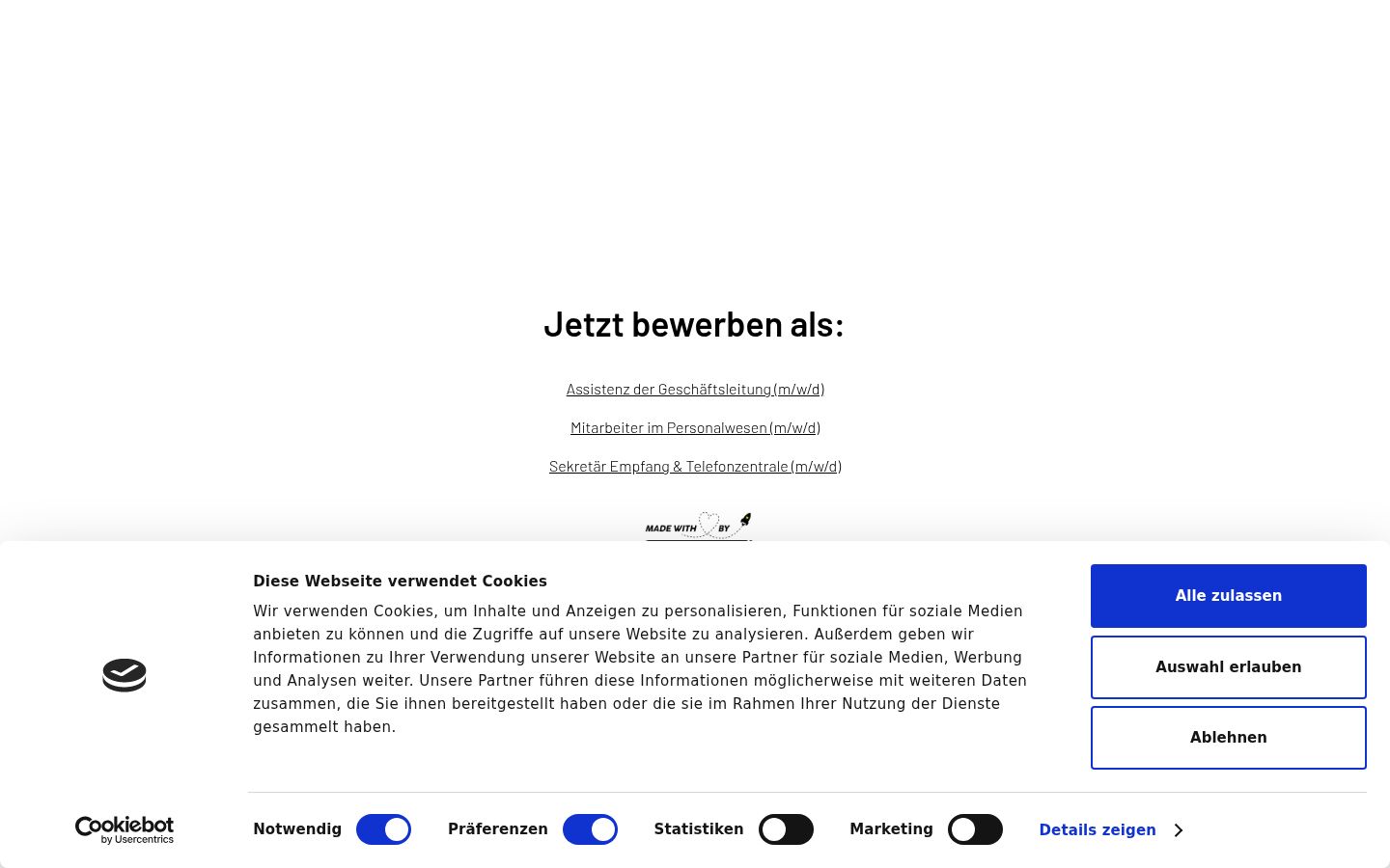 Screenshot of the consent banner shown before any interaction