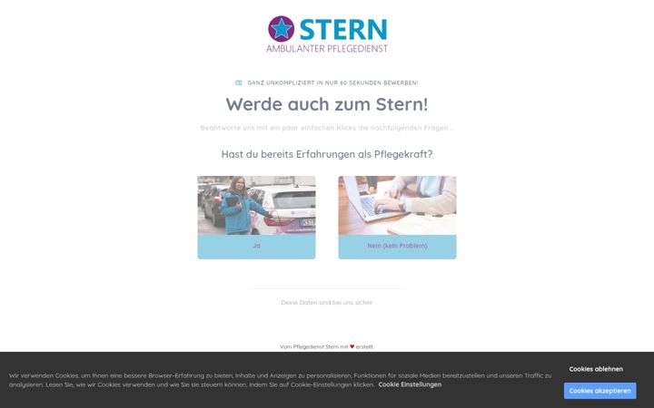 Screenshot of jobs-pflegedienst-stern.de