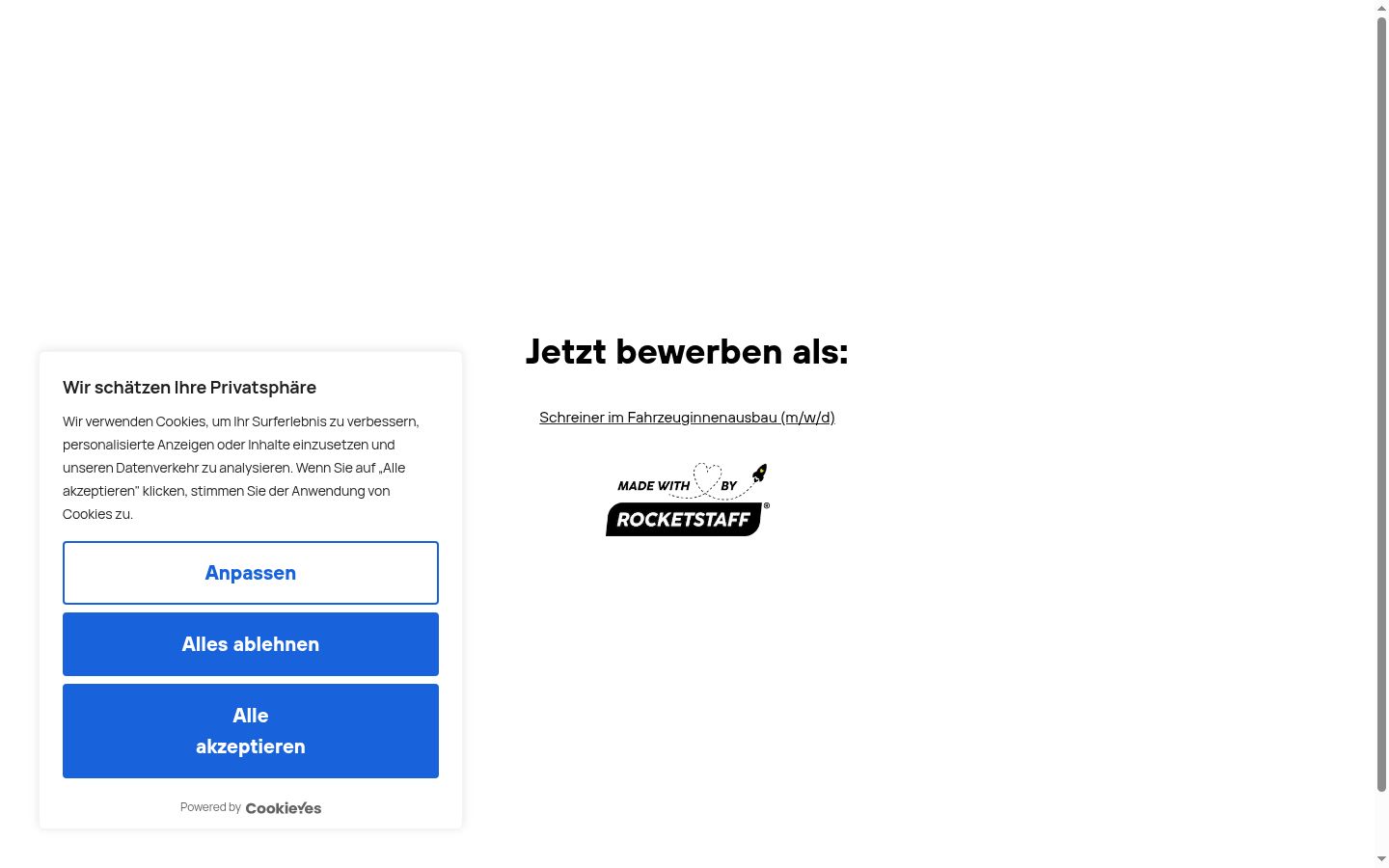 Screenshot of the consent banner shown before any interaction