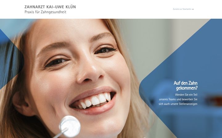 Screenshot of jobs-zahnarzt-kluen.de