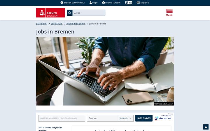 Screenshot of jobs.bremen.de