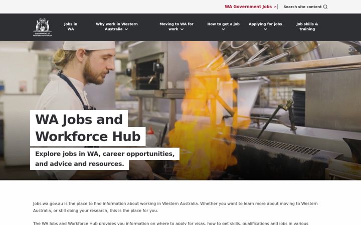 Screenshot of jobs.wa.gov.au