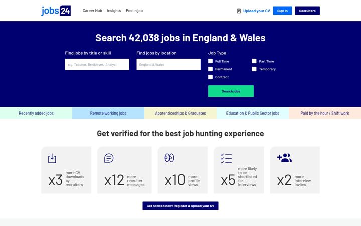 Screenshot of jobs24.co.uk