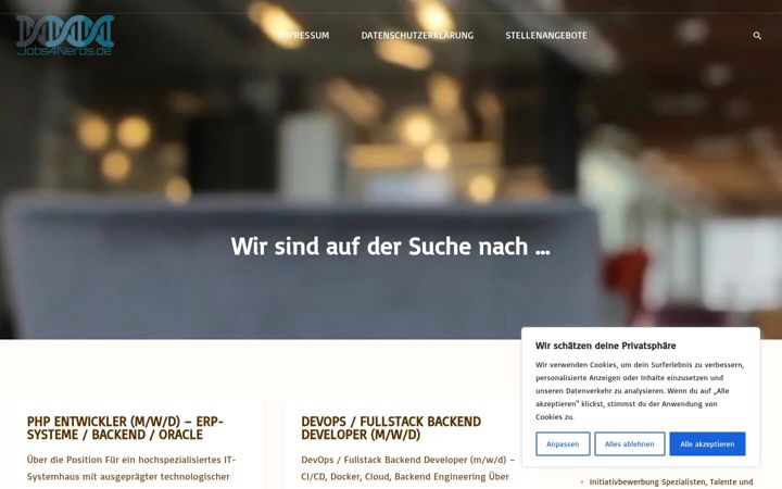 Screenshot of jobs4nerds.de
