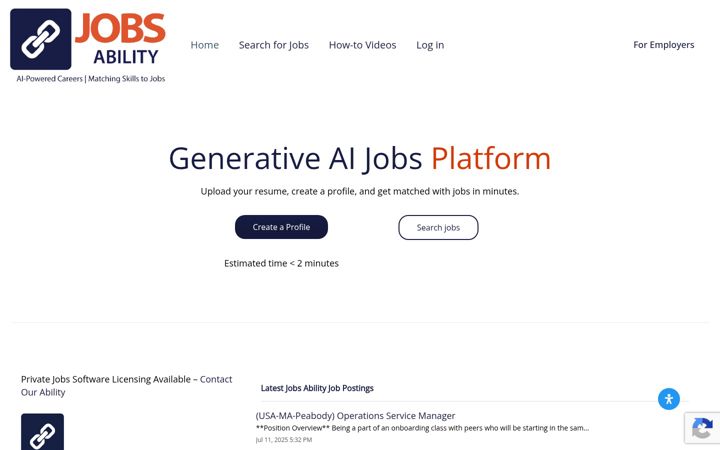 Screenshot of jobsability.com