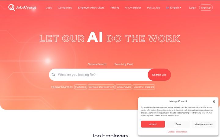 Screenshot of jobscyprus.com