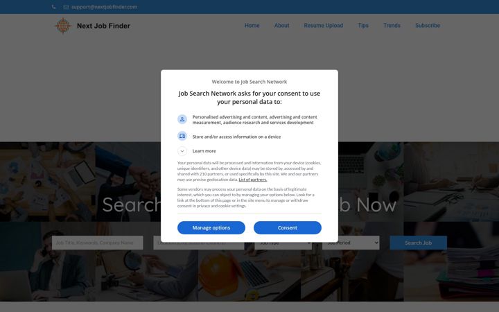 Screenshot of jobsearchnet.com