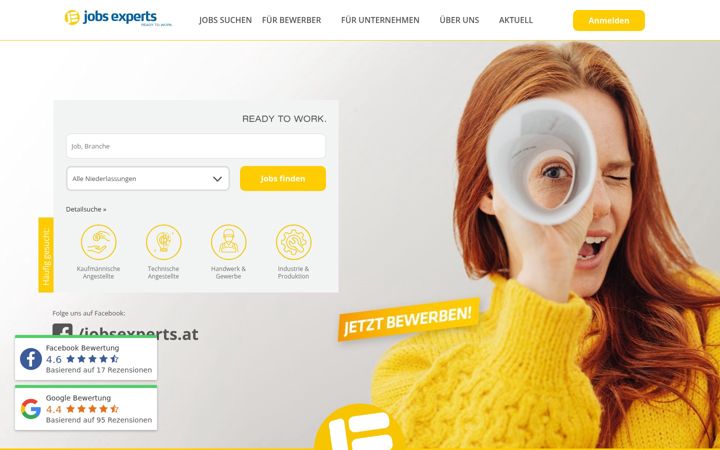 Screenshot ta' jobsexperts.at