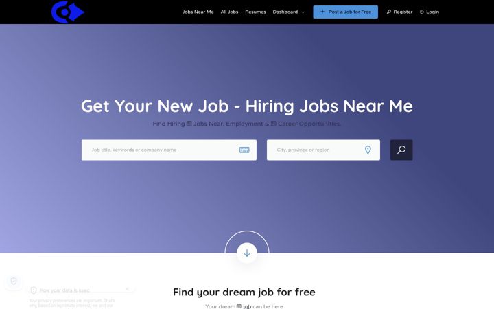 Screenshot of jobshiringnearme.org