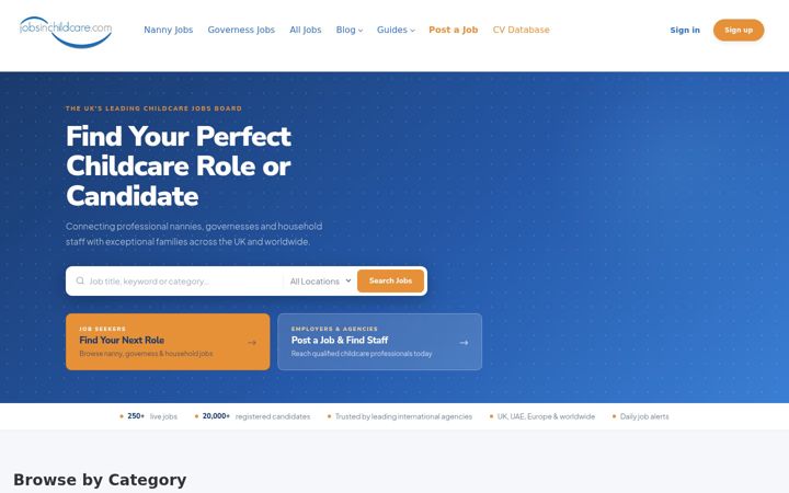 Screenshot of jobsinchildcare.com