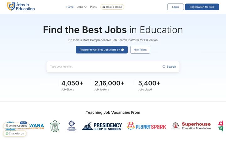 Screenshot of jobsineducation.net