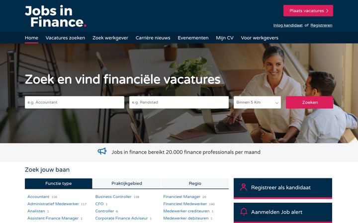 Screenshot of jobsinfinance.nl