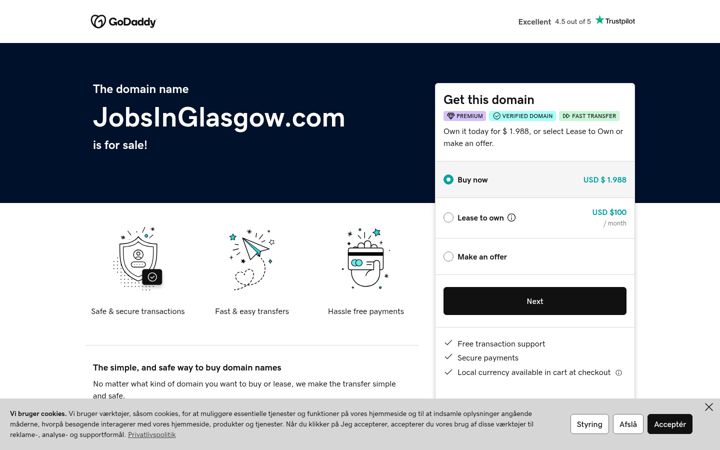 Screenshot of jobsinglasgow.com