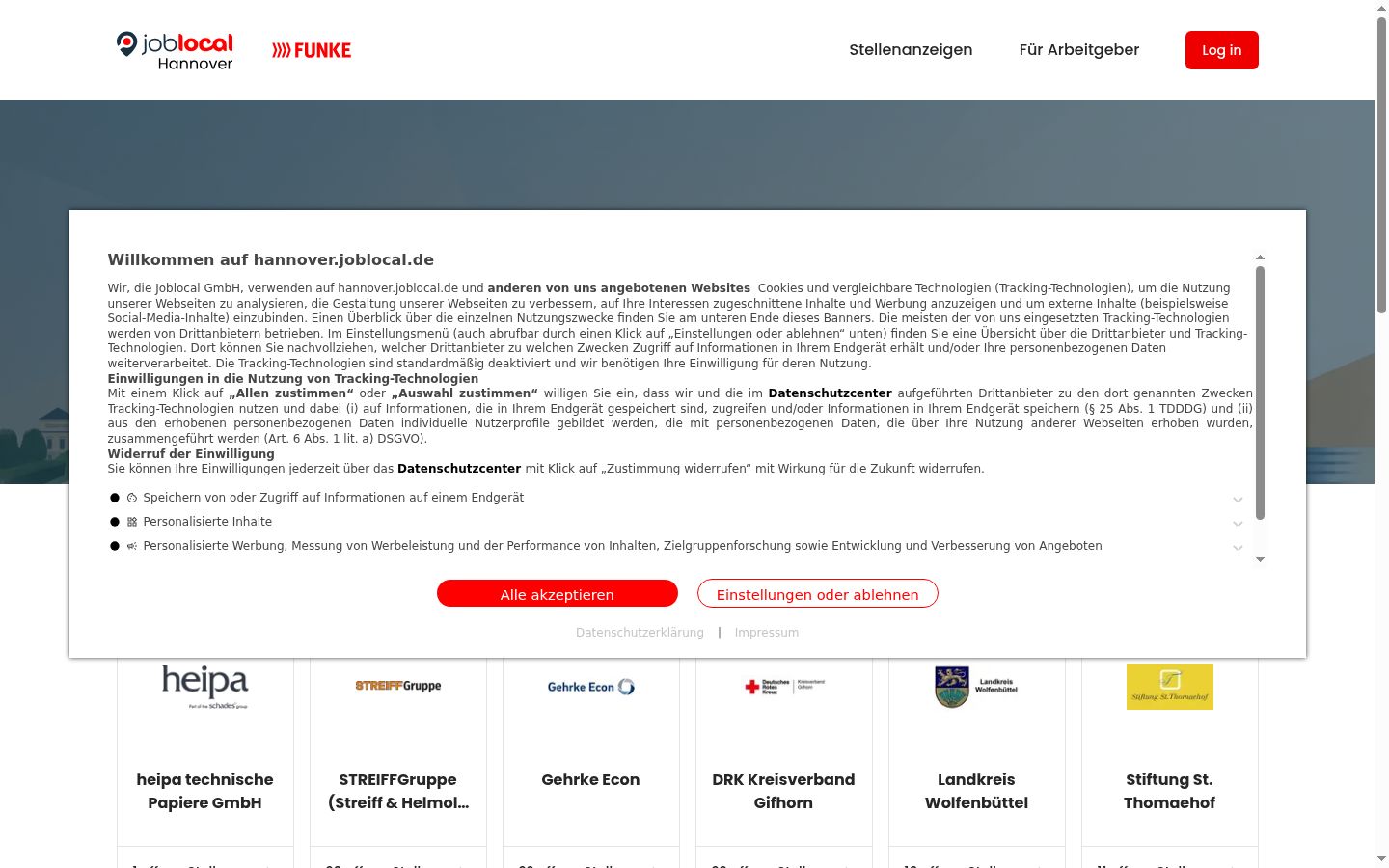 Screenshot tal-banner tal-kunsens muri qabel kwalunkwe interazzjoni