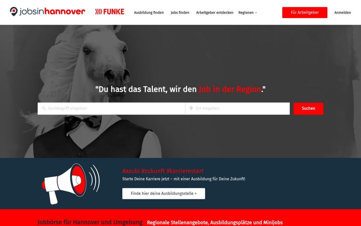 Screenshot of jobsinhannover.de
