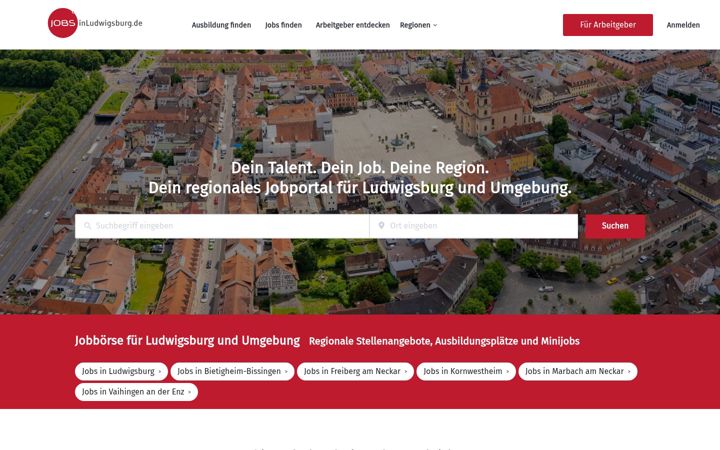Screenshot of jobsinludwigsburg.de