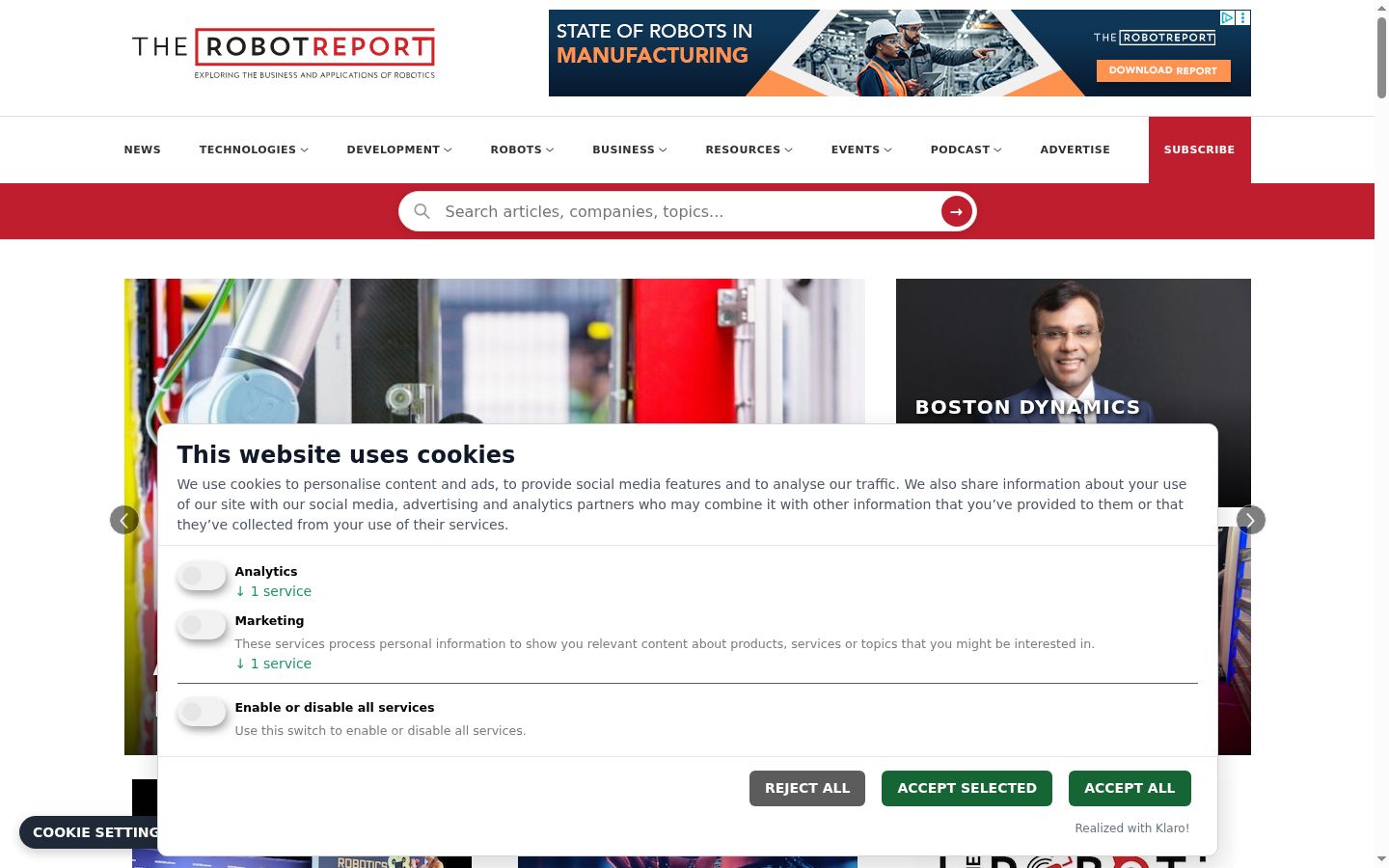 Screenshot del banner di consenso mostrato prima di qualsiasi interazione