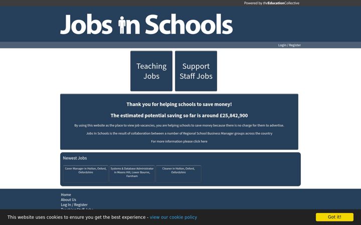 Screenshot of jobsinschools.org